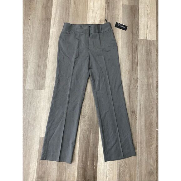 Atelier Luxe NWT Gray Pinstripe Dress Straight Leg Pants, Sz 10, MSRP $98 - Picture 1 of 10